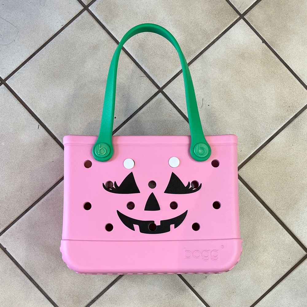 BOGG BAG Bitty Bag Pink and Green Halloween bag, pumpkin, cute